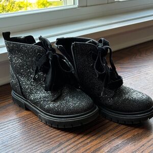 Sparkly Black Ankle Boots